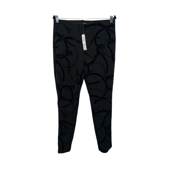 Chico's Black Chain Patterned Women's Straight Leg Pants Sz 1.5 - Picture 4 of 5